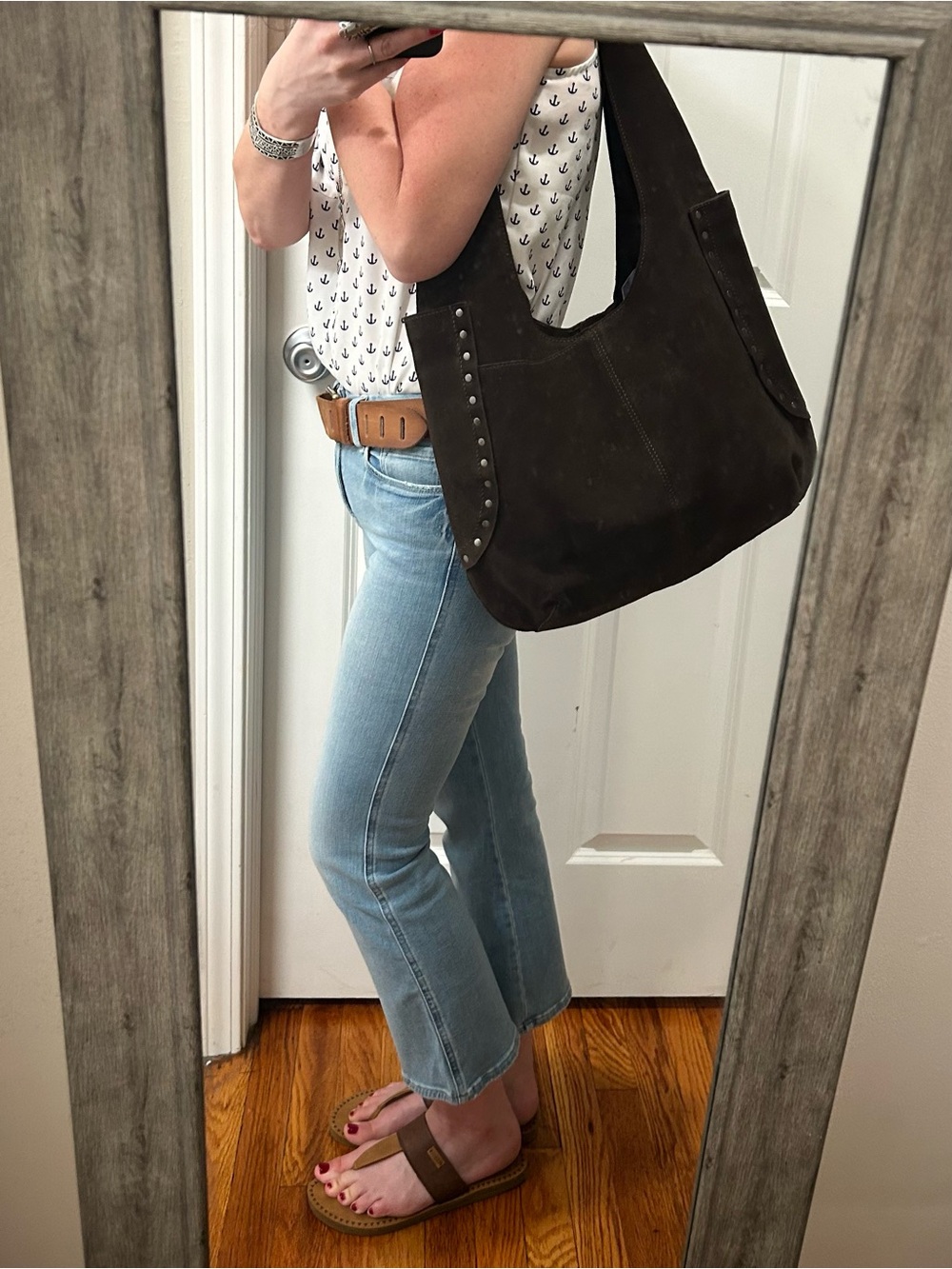 NWT Free People Rori Suede Tote Hobo Shoulder Bag in Espresso - Picture 3 of 16